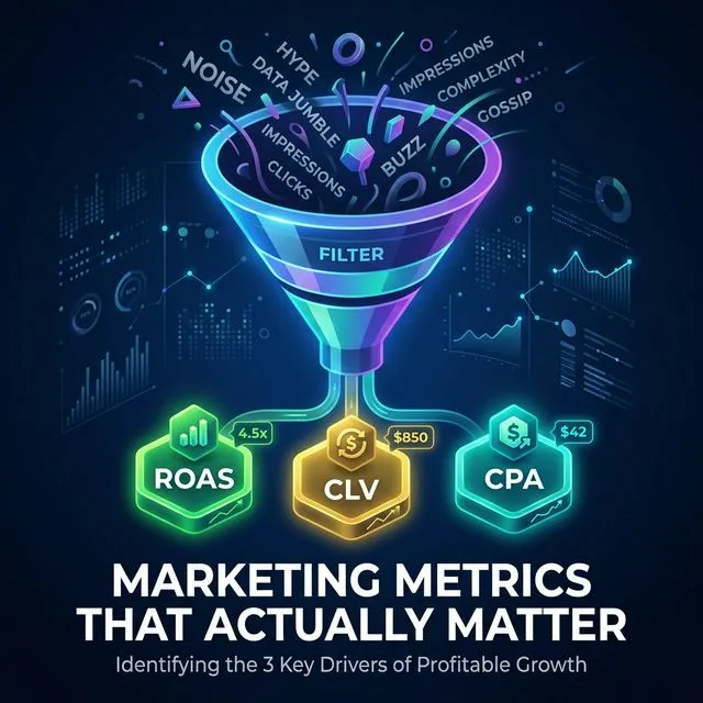 Marketing metrics that matter for profitability including CAC, CLTV, ROAS, and payback period